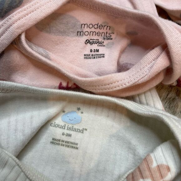 5 for $25🔥Set of 2 Long Sleeve Bodysuits Baby Girl Size 0-3 Months - Picture 4 of 7